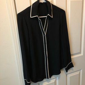 Express portofino slim fit black blouse